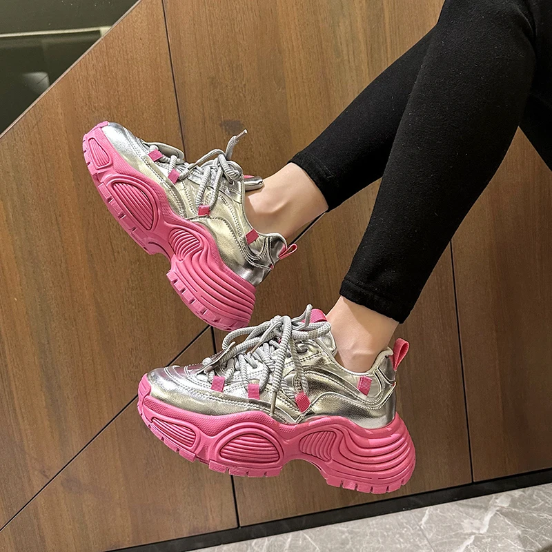 

Women's Shoes 35-40 Winter Rose Sneakers Street Trend Flats Comfortable Non-Slip Casual Shoes Thick-Soled Vulcanized Shoes