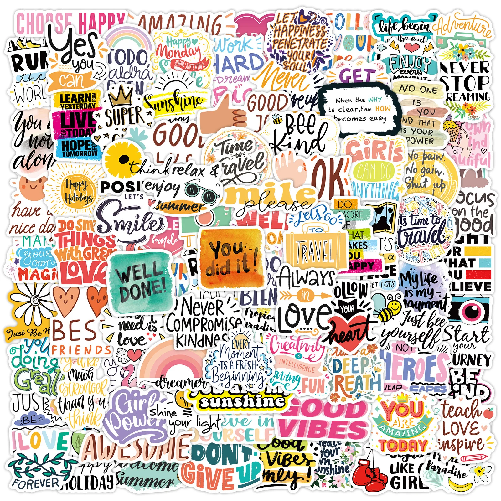 Yamiow 80pcs Motivational Phrases Stickers Inspirational Quotes