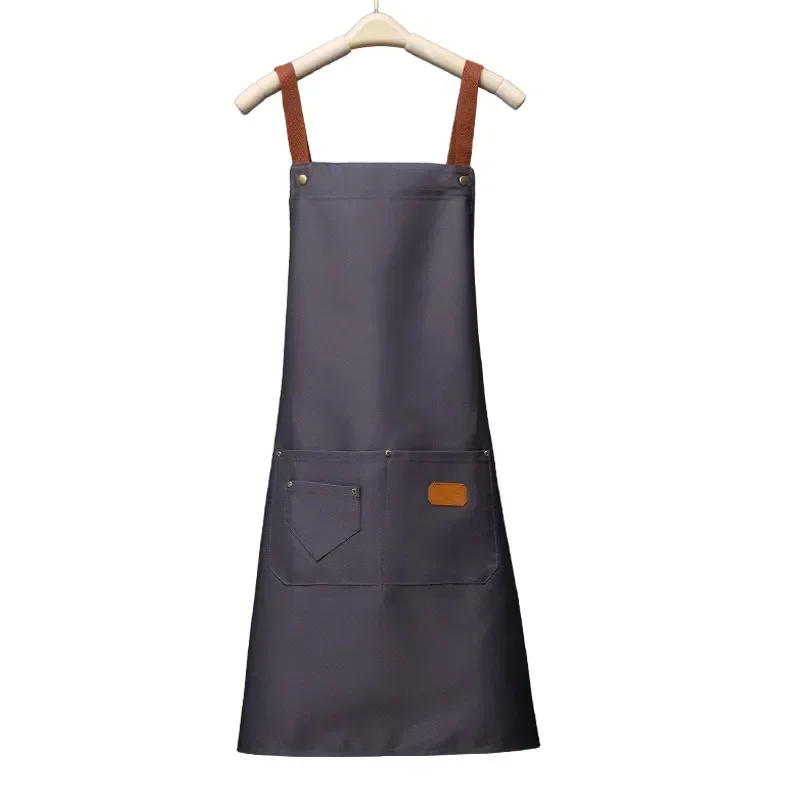 

Canvas Work Apron And Korean Women's Waterproof Shop Milk Men's Printing Tea Manicure Fashion Coffee Restaurant Clothes