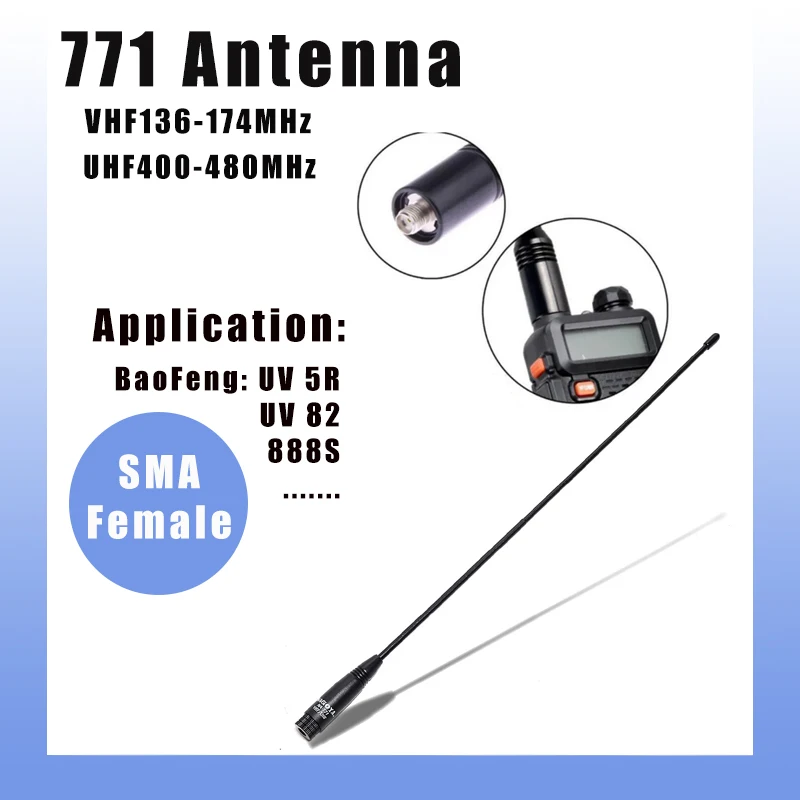JUCJET Antenna portatile radio bidirezionale, antenna SMA-Femmina da 15 pollici per Baofeng BF-888S UV-5R UV-5RA UV-5RE JUCJET K5 (2 pcs JUCJET Antenna portatile radio bidirezionale, antenna SMA-Femmina da 15 pollici per Baofeng BF-888S UV-5R UV-5RA UV-5RE JUCJET K5 (2 pcs