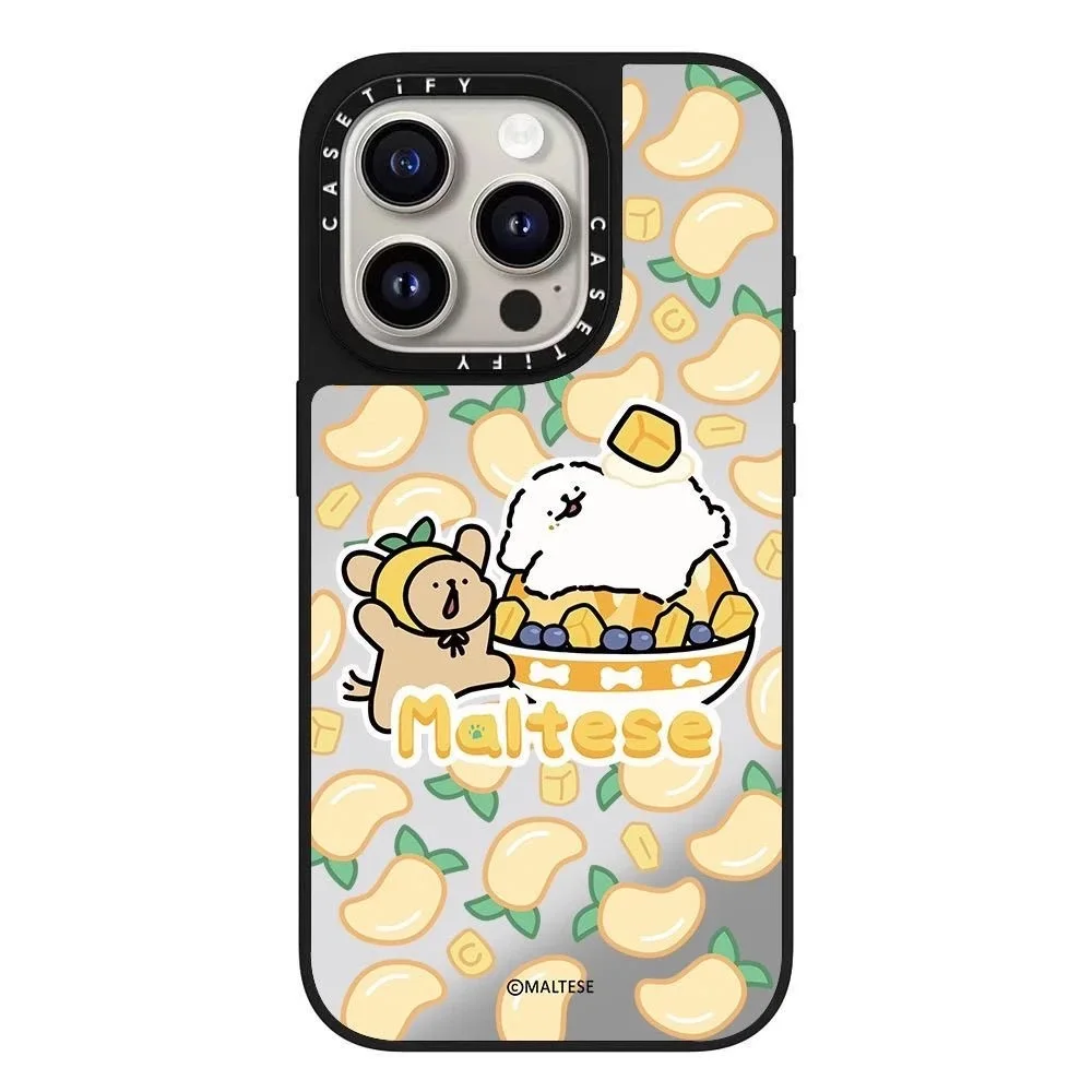Cute Line Dog Cartoon Mirror Phone Case