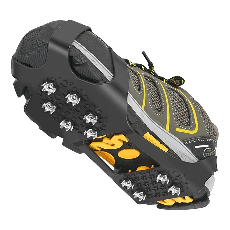 Outdoor Non-Slip Ice Snow Grips Cleat Crampons Over Shoe/Boot Traction Cleat Slip-On Stretch Footwear 2