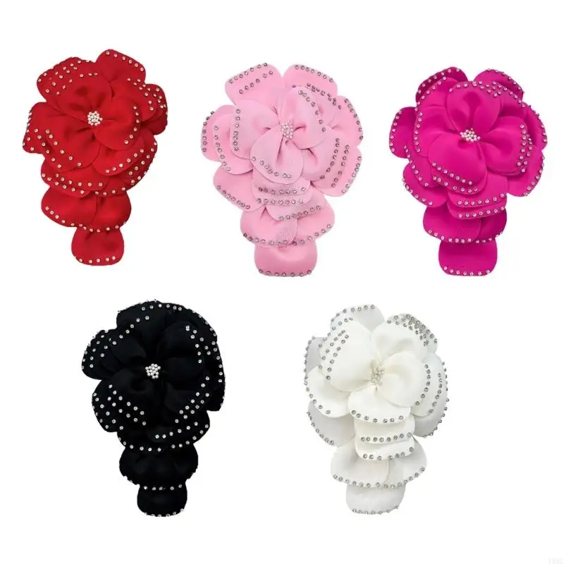 49MC Blingbling Flower Patches Sew on Bannner Repair For Clothing Applique Patches Jeweled Sew On Craft