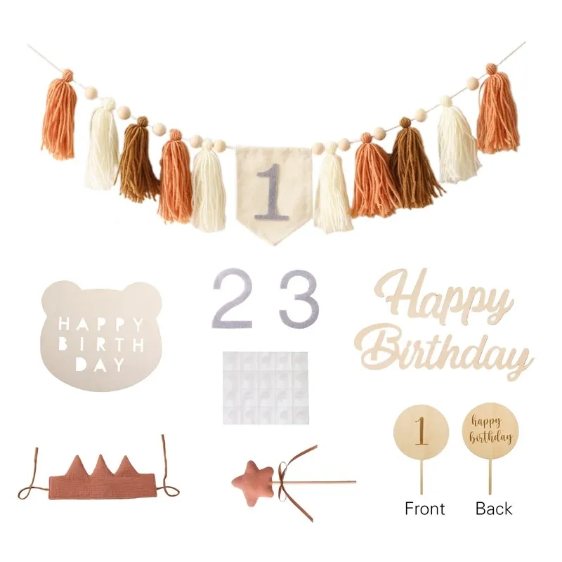 Happy Birthday 1Cake Topper +8 Cupcake Toppers +1 Birthday Banner Fashion  Party