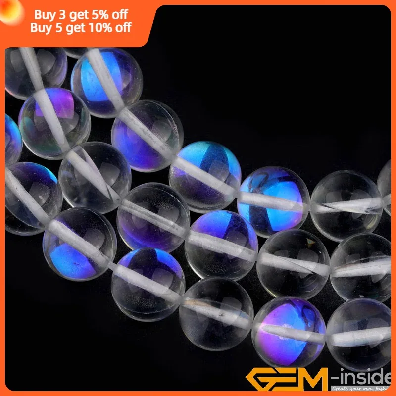 Luna Bianca Perline Rotonde Facettées 4,5 Mm - Pietra Di Luna X39cm Opale Pietra - Foto 6