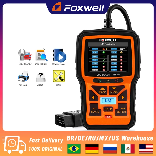 FOXWELL NT301 OBD2 Scanner Professional Engine Fault Code Reader CAN EOBD  ODB2 OBD 2 Automotive Car Diagnostic Tool - AliExpress