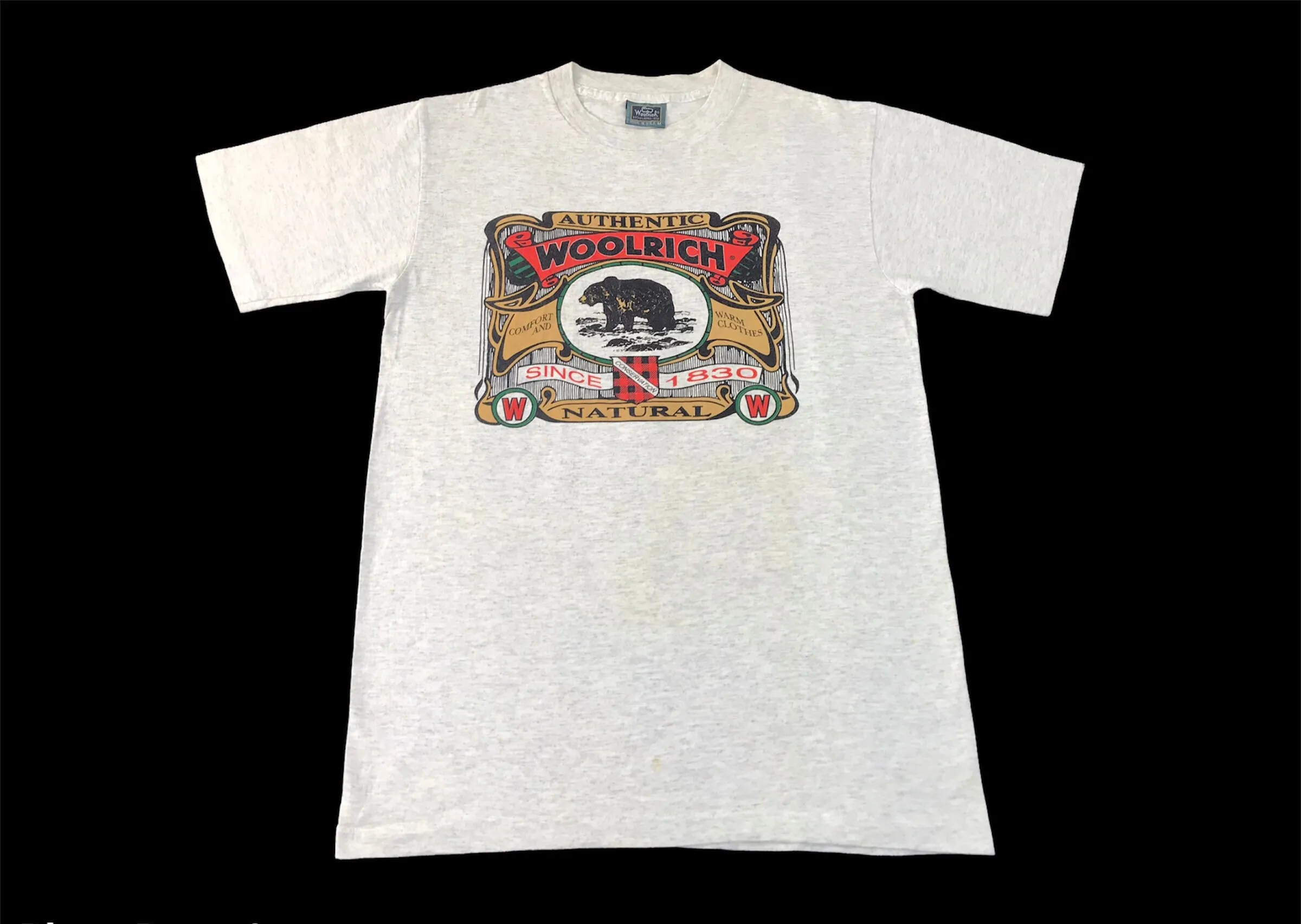 T-Shirt Grafica Vintage Anni '90 Woolrich Autentica Naturale Prodotta Negli Stati Uniti