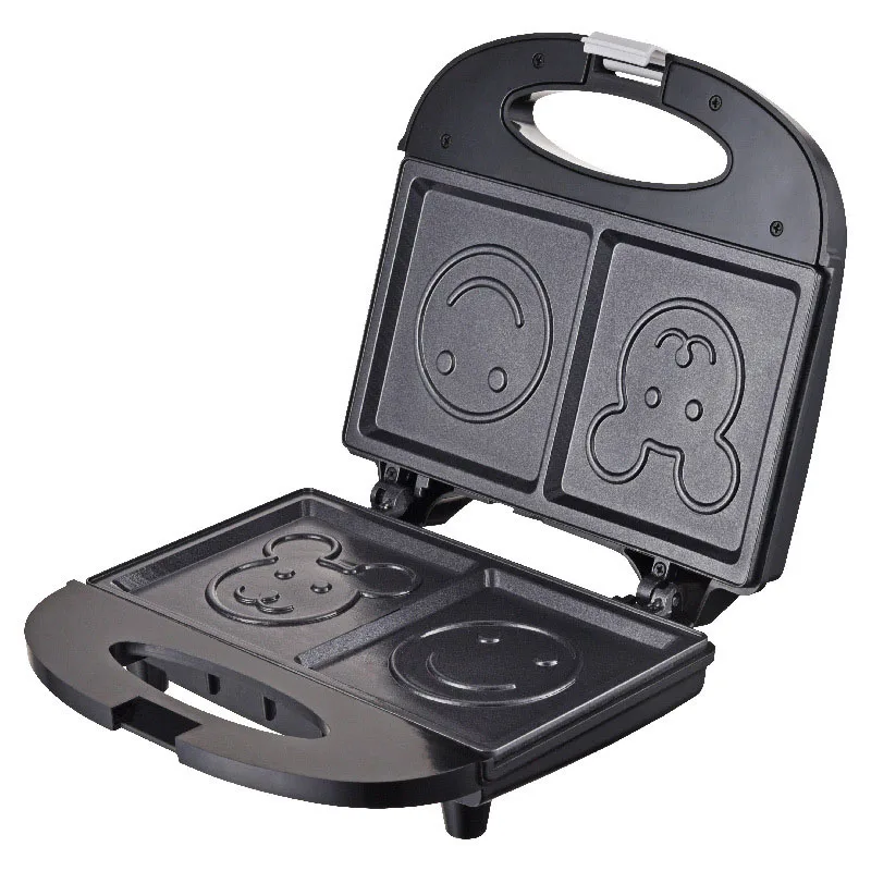 SOKANY128 Sandwich Home Waffle Machine Smiling Face Cartoon Pattern Bread Baking Cute Toast Stove 5