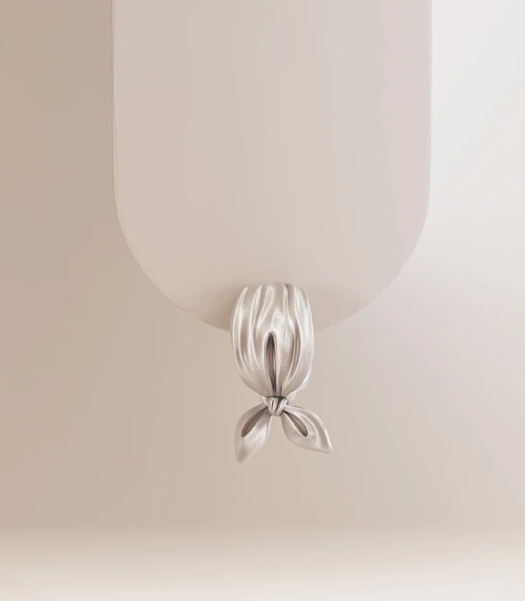 Silver 3D Bow Stud Earring