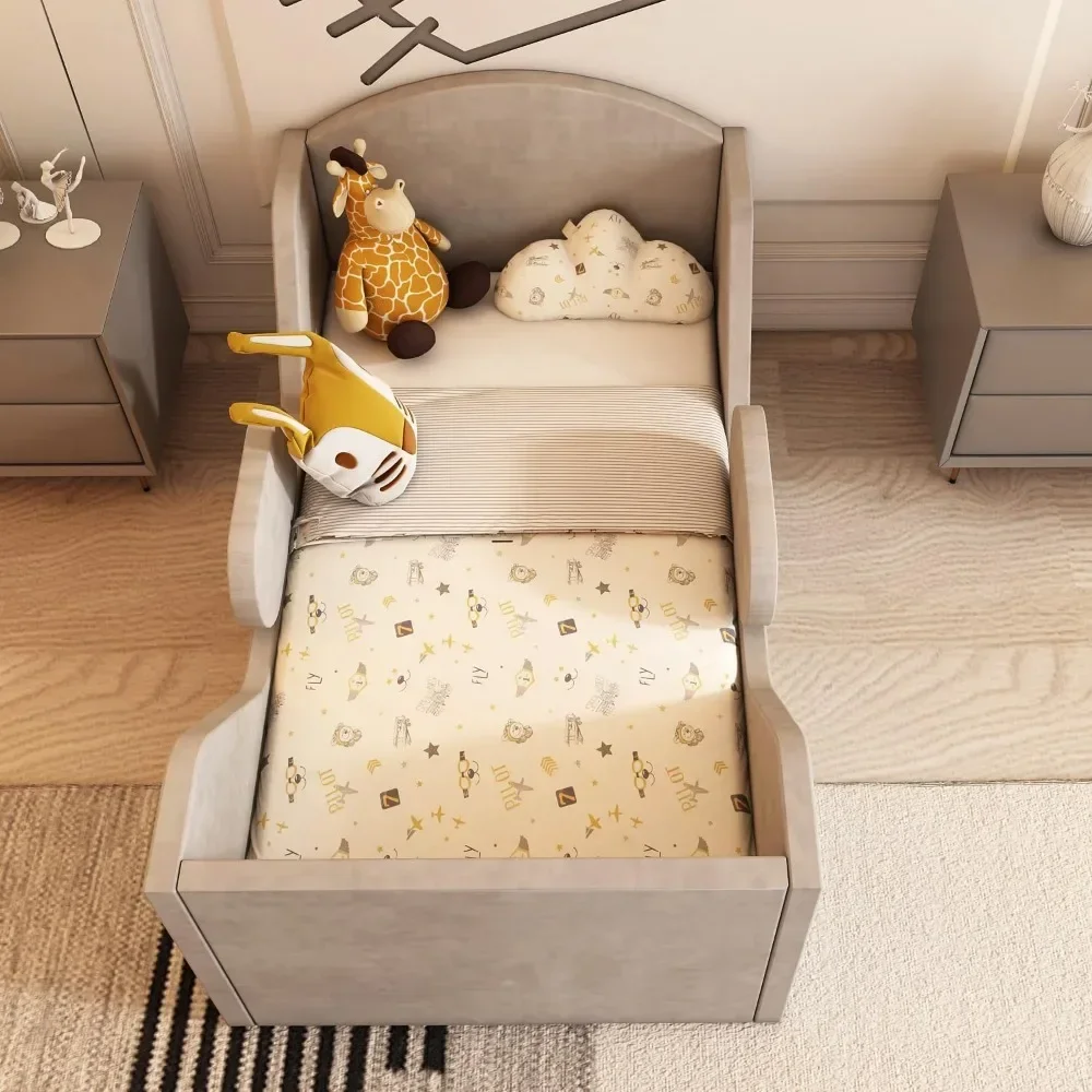 Standard Crib Size Toddler Bed round with Rail And round Headboard for Children Aged 18 Months to 6 Years 3