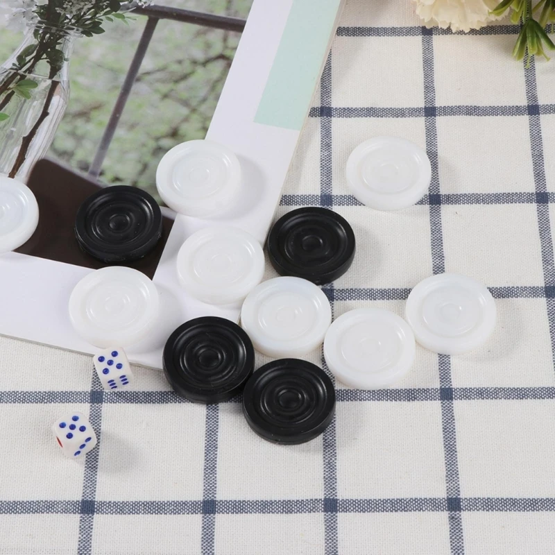 32 Pezzi Dama In Plastica, Scacchi Internazionali Bianchi Neri, Pezzi Chip Della Dama Del Backgammon Set Per Bambini Per