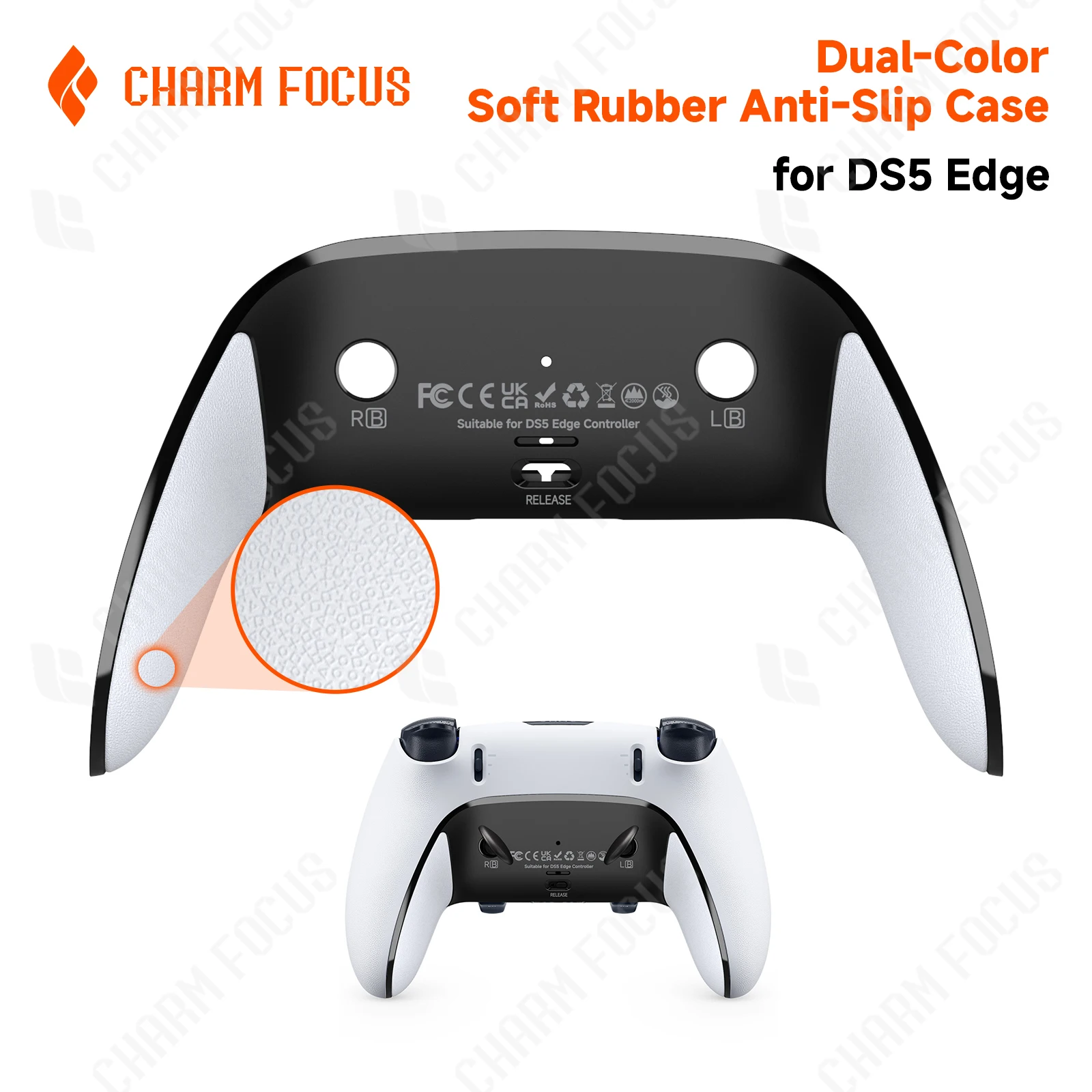 Decorative Bottom Shell with Soft Rubber Grip for DIY Replacement (Controller Not Included)