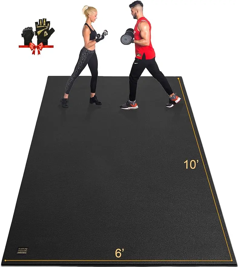 

GXMMAT Extra Large Exercise Mat 10'x6'x7mm, Ultra Durable Workout Mats for Home Gym Flooring, Shoe-Friendly Non-Slip Cardio Mat