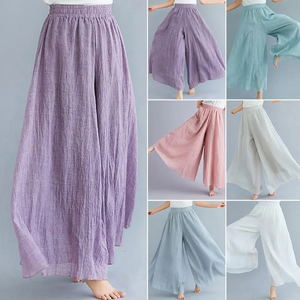 

Elastic Waist Culottes Stylish Women's Wide Leg Pants Collection Culottes High Waist Skirt Trousers Streetwear for Everyday