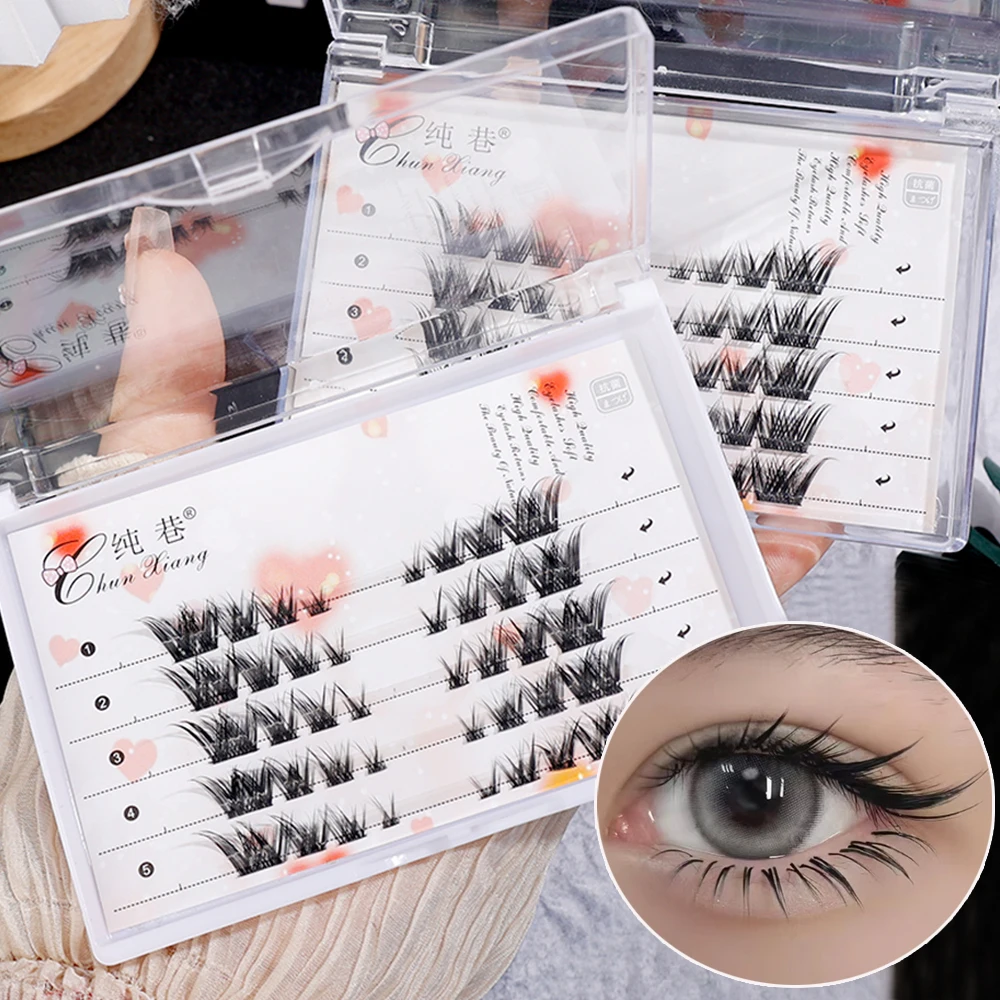 

Oblique Flying False Eyelashes 3D Naturally Faux Mink Thick Single Cluster Segmented Eyelash Extension Cosplay Eyes Makeup Tools