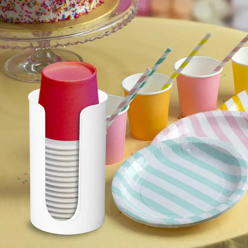 Bathroom Cup Dispenser Durable Clear Mouthwash Cup Holder Small Paper Dispenser Storage Holder For Vanity And Countertops