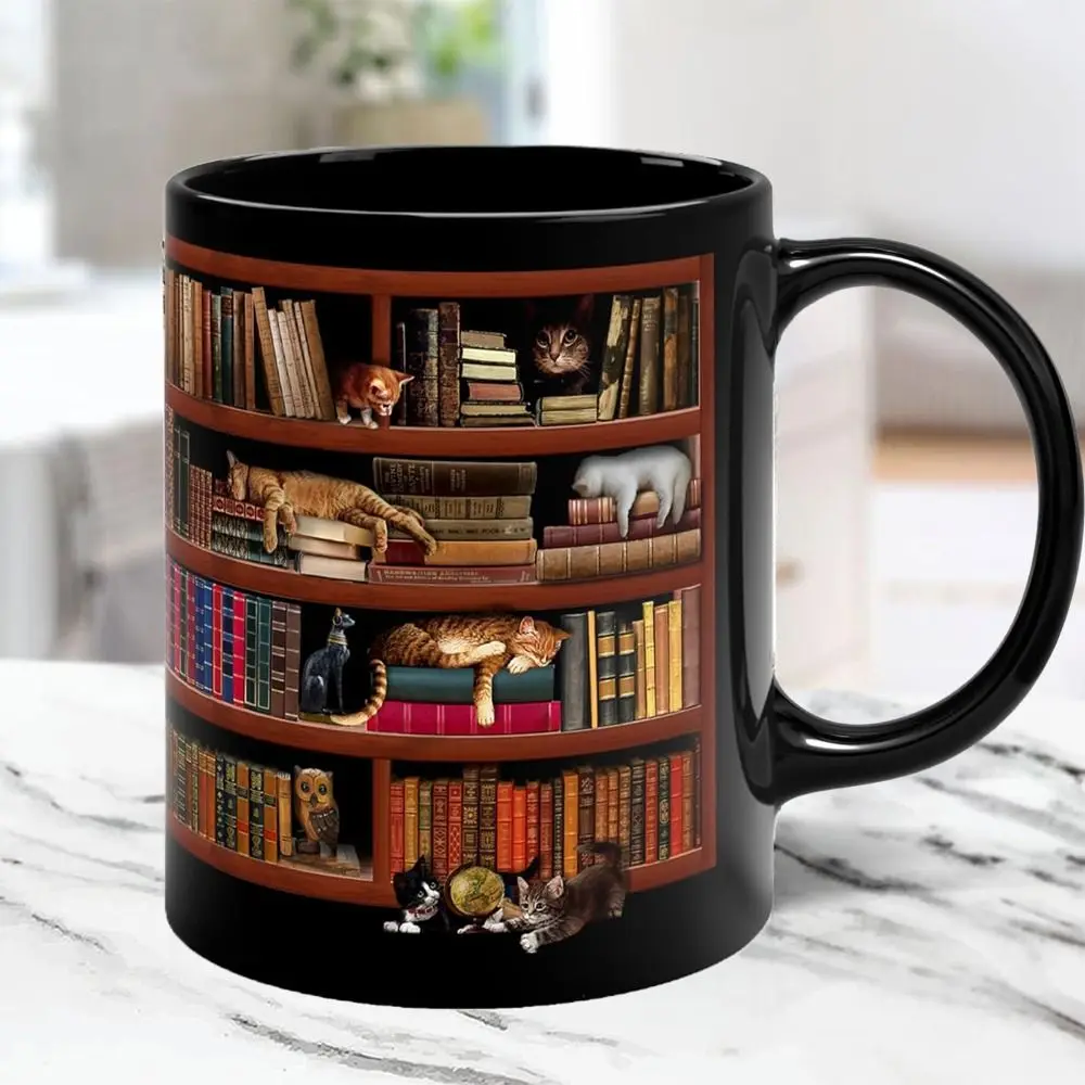 

Белая 3D книжная полка, кружка, новинка, 3D креативная зеркальная чашка, многофункциональная кружка для кофе для влюбленных в книжку