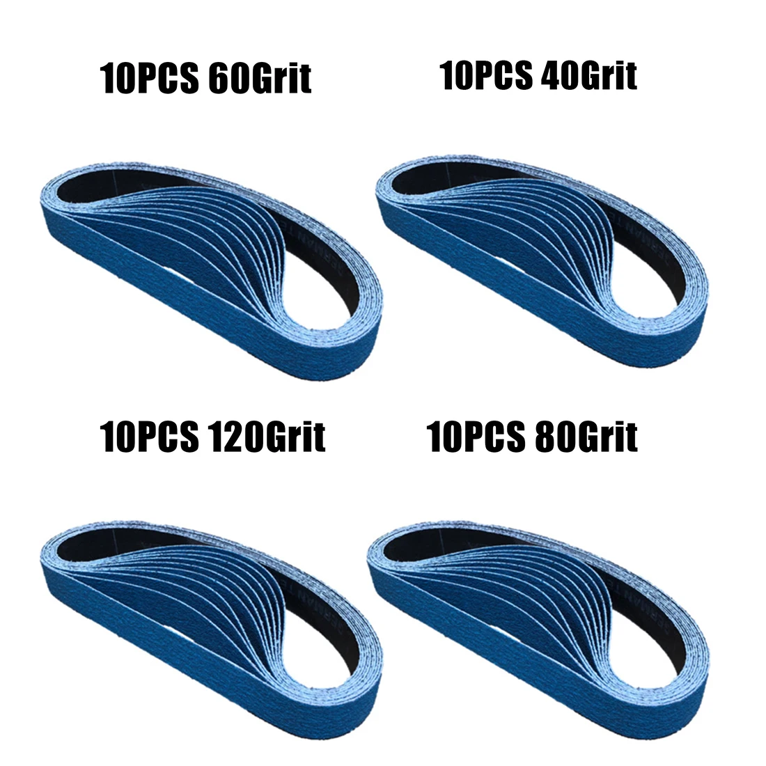 

10pcs Sanding Belts 20mm * 520mm Size 40/60/80/120Grit Zirconium Corundum For Electric Belt Sander Table Grinder Abrasive Tool