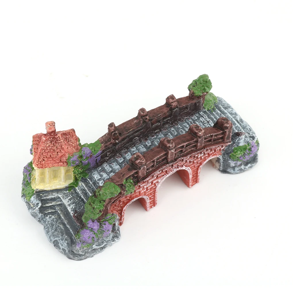 Resin Castle Aquariums Castle Decoration Simulation Turtle Climbing Three Eye Bridge