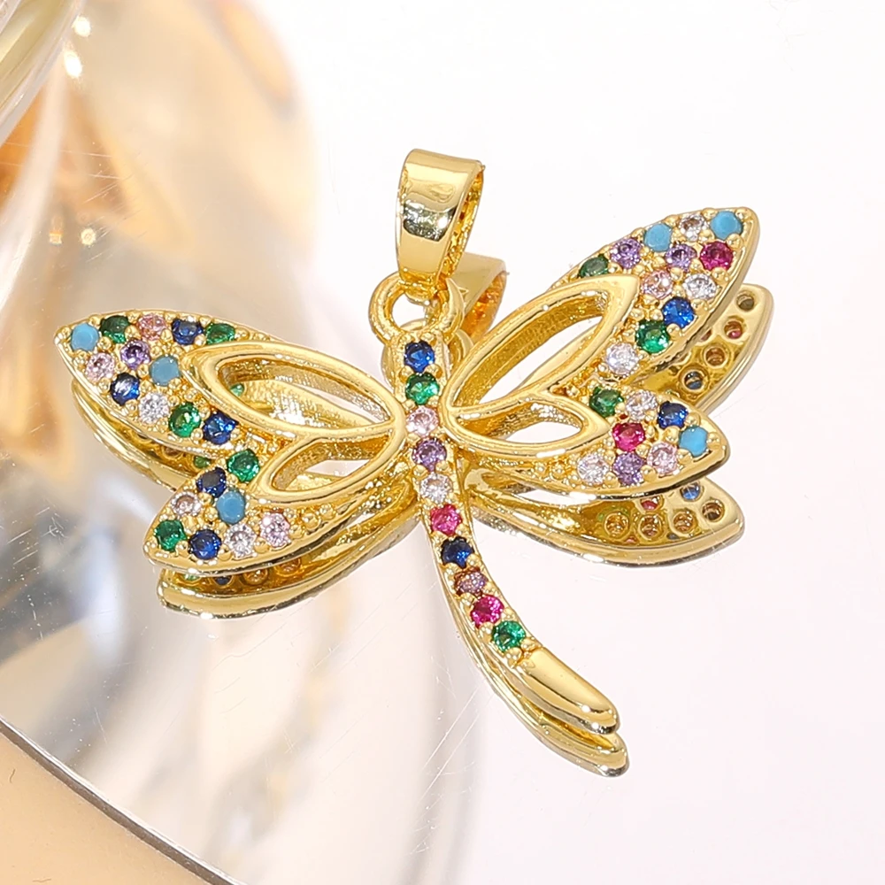 Juya DIY 18K echtes Gold vergoldet Zirkonia Christian Saint Mary Kreuz Engel Libelle Charms für Weihnachtsdekoration Schmuckherstellung – Detail 18