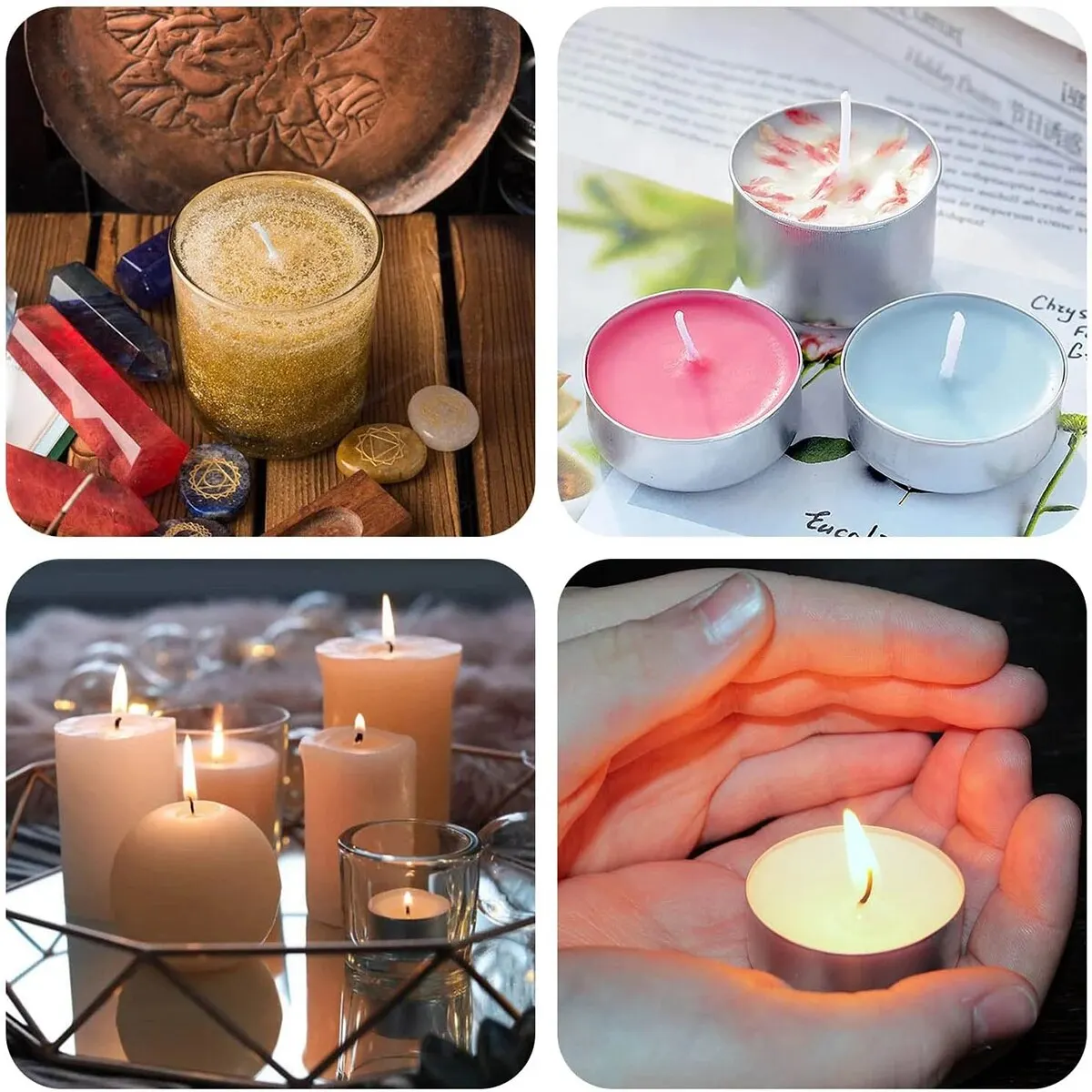 Candle Making Kit 100Pcs Candle Holder 61m Cotton Candle Wick Smokeless Aromatherapy Cylindrical Thread