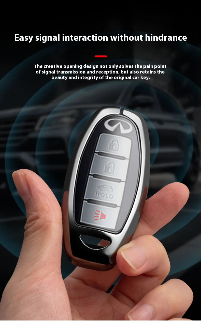 Zinc Alloy Car Remote Key Full Cover Case Fob For Infiniti Q50 Q60 Q70 QX50 QX60 QX70 G25 EX FX JX35 FX25 FX35 EX35 FX37 JX35 – Detail 10