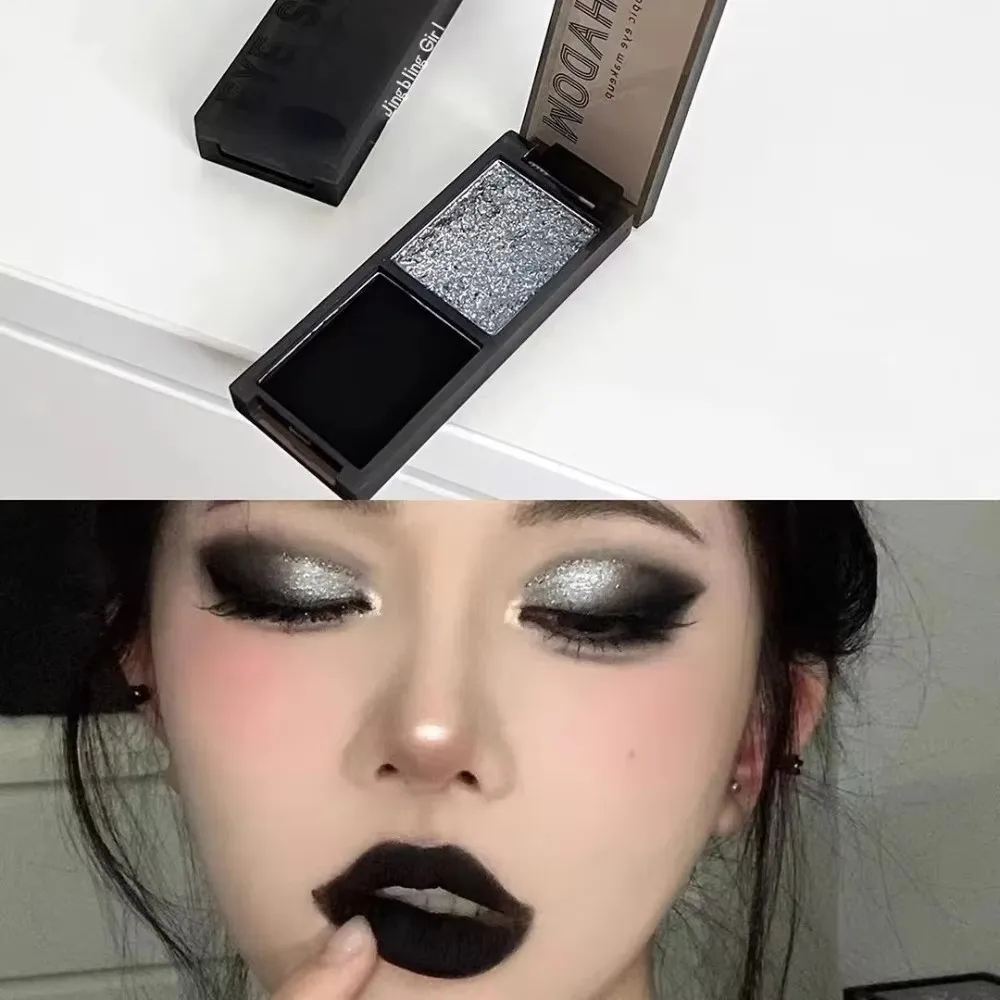 Hot Biya 2Colors Eyeshadow Protable Red Black Plate Matte Eye Shadow Dark Smoky Cosmetics Makeups Party Halloween DIY Wholesale 4