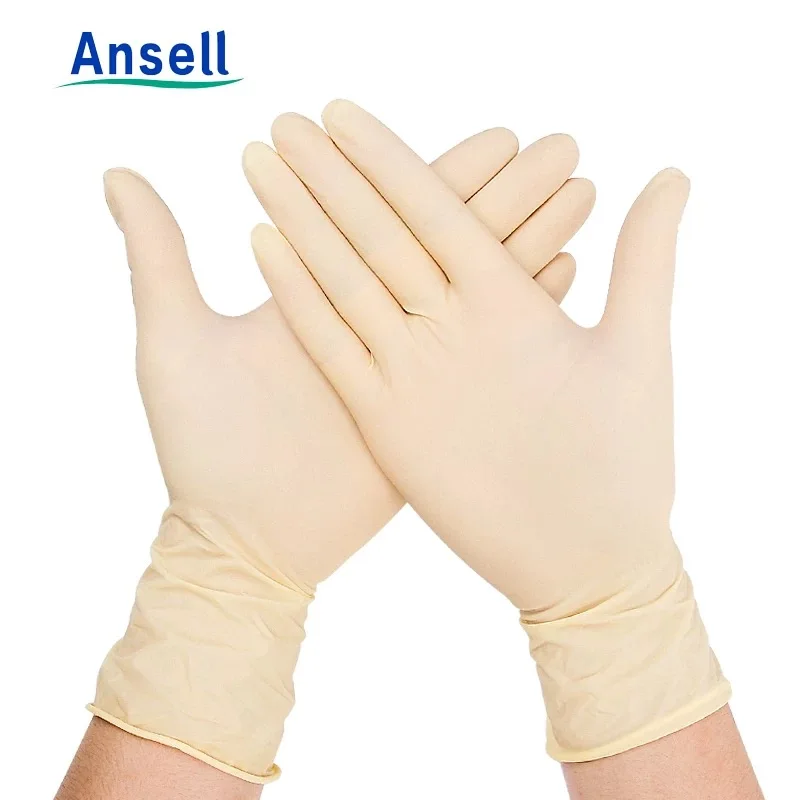 Ansell MEDI-GRIP(10pairs) Latex Powder-Free surgical glove Smooth with a micro-textured finish for a safe and secure grip Beaded