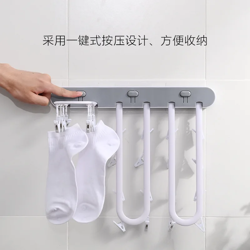 1pc Foldable 8-clip Clothes Hanger For Drying And Storing Baby