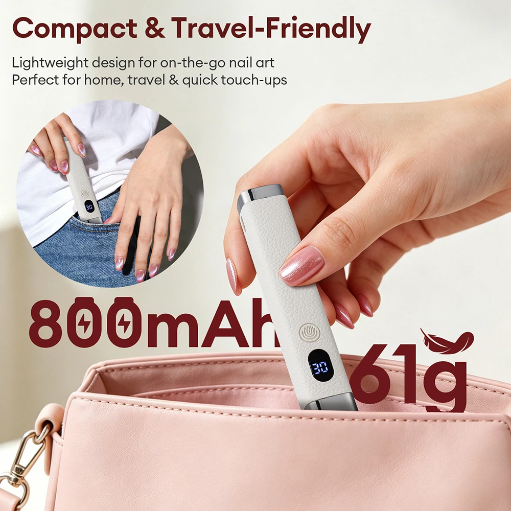 휴대용 충전식 UV LED 네일 드라이어 램프 (3개 자석 포함) 핸드헬드 데스크탑 젤 경화 조명 (플렉시블 호스 포함) 네일 아트 도구