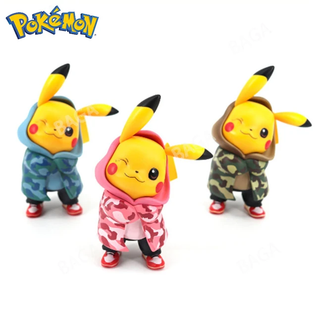 Pokemon Pikachu Camouflage Clothing Ver Action Figure Model Toy 15cm