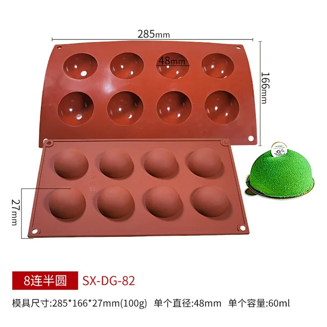 Silicone mold silicone baking pan for pastry molds bakeware sphere ball mold silicone mold for pops cake mold Silicone bakeware 8 holes