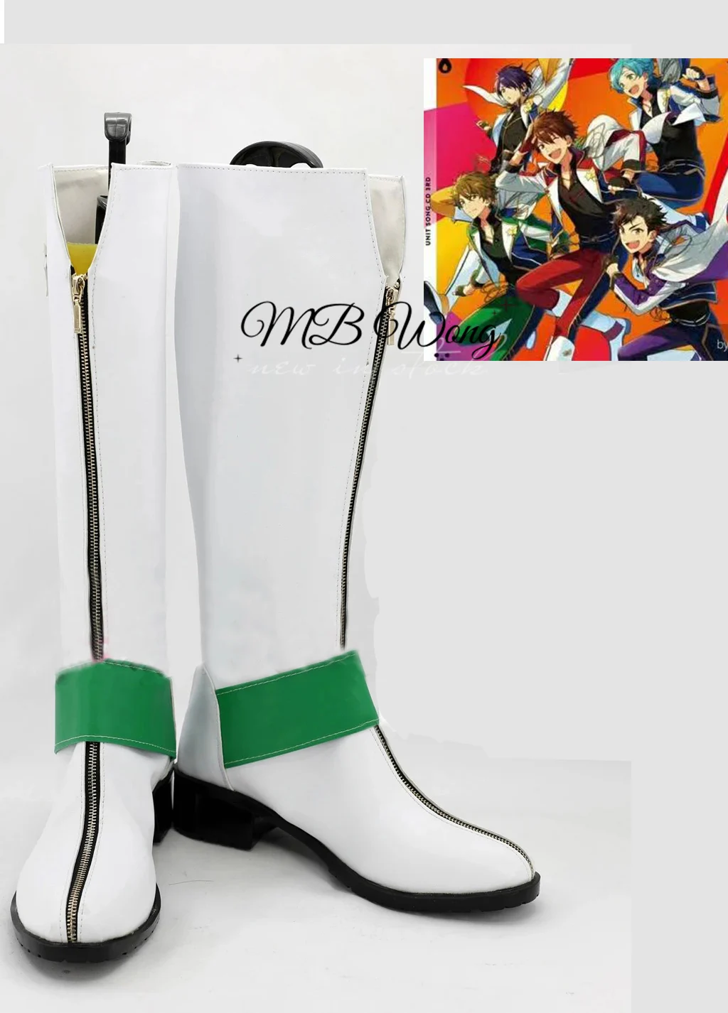 

Ensemble Stars Ryuseital UNIT SONG 3RD Takamine Midori Green Shoes Cosplay Long Boots Custom Made