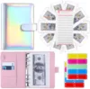 A6 Laser Notebook Cash Budget Planning Book 6 Ring Binder Personal Plan  Binder Cover with Binder Pocket and Label 1