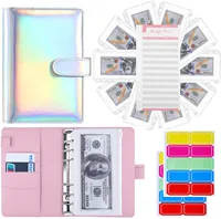 A6 Laser Notebook Cash Budget Planning Book 6 Ring Binder Personal Plan  Binder Cover with Binder Pocket and Label 1