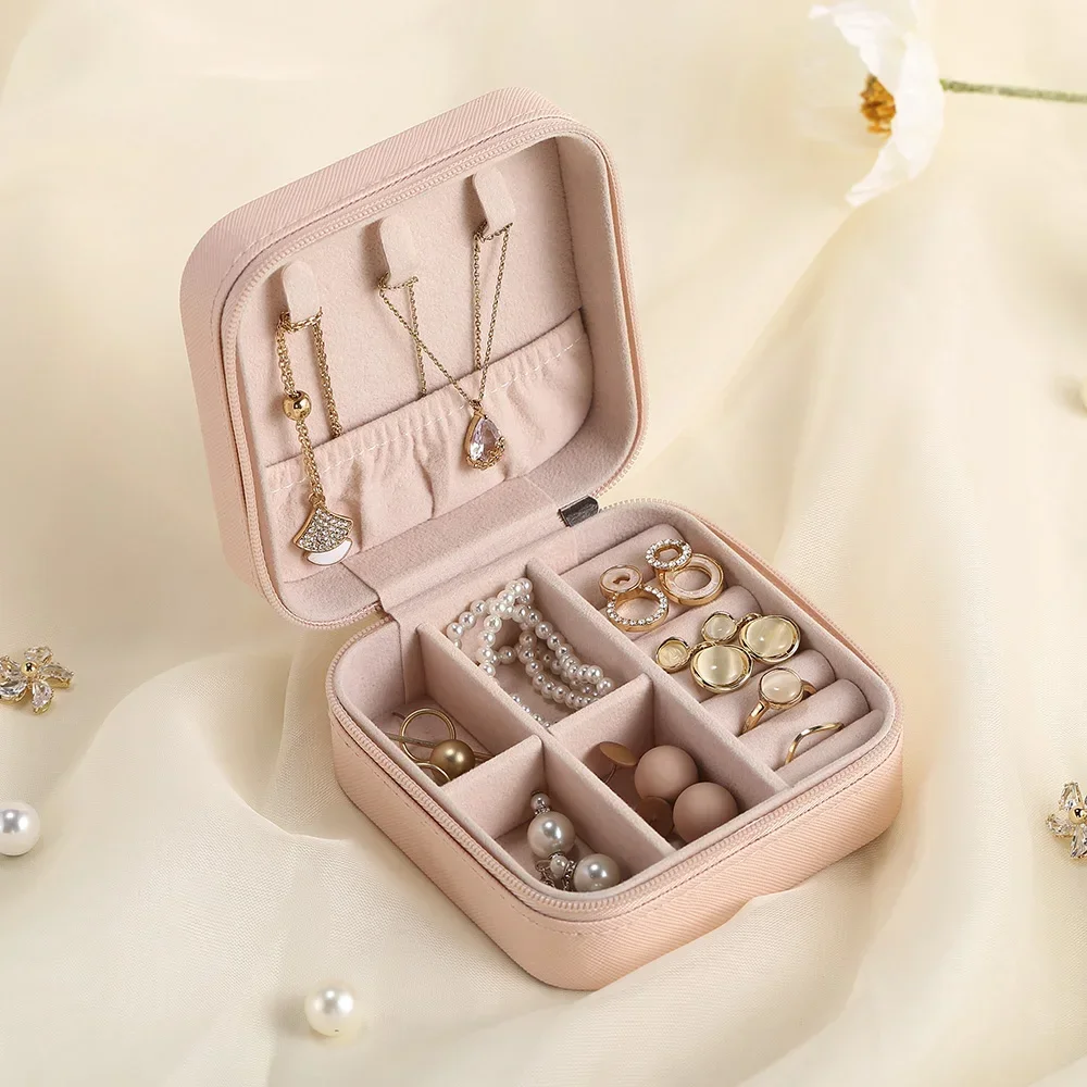 Portable Leather Jewelry Organizer and Display Case