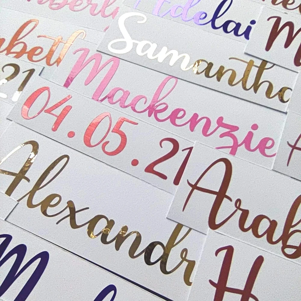 Vinyl stickers 3pcs personalized name date decal for glass wedding decor custom bridal party souvenirs