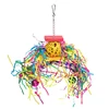 5 Piece Bird Shredding Toys Wooden Blocks Colorful Parrot Chewing Foraging Hanging Toy for Parakeets Love Birds Budgies 5