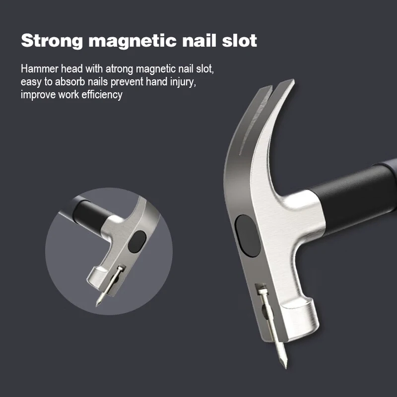 JIMIHOME Claw Hammer Household Woodworking Hammer Multi-Function Hammer Non-Slip Pulling Nail Tools 3