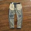 Red Selvedge Denim Jeans for Men High Quality 12.5oz Tapered Straight Pants WHISKER Painting Washed American Vintage Y2k 512 5