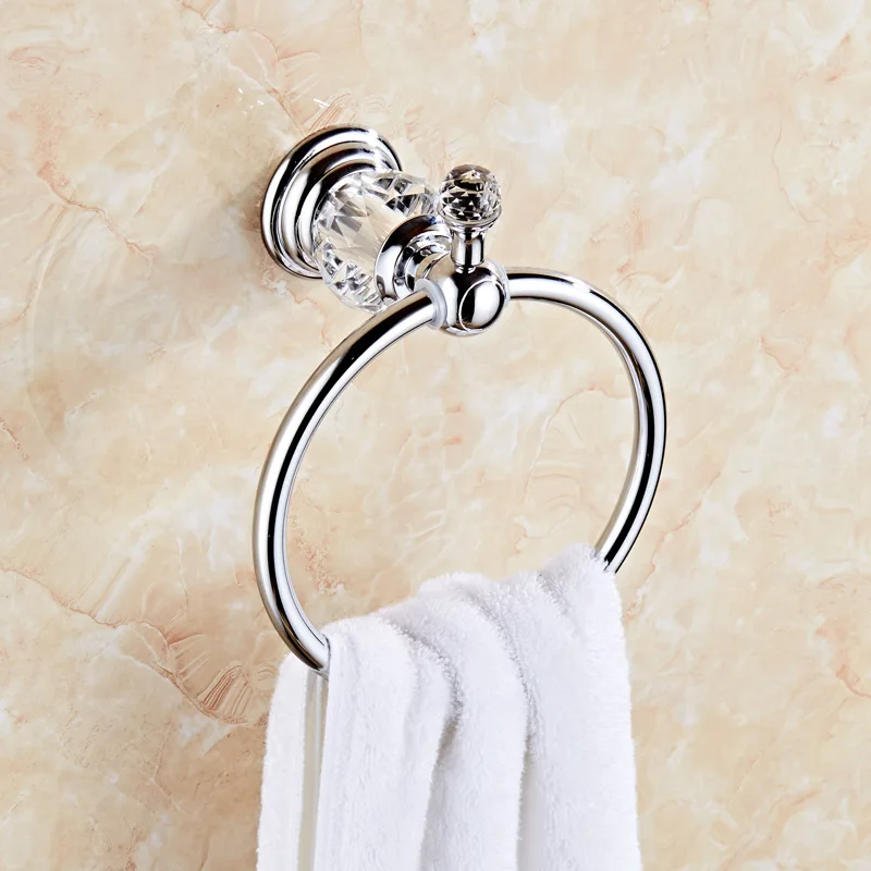 Crystal bathroom towel ring towel rack holder Chrome Towel Ring Towel Bar accessories Gold Black