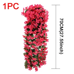 Vibrant Violet Vine Artificial Hanging Flower Arrangement for Home and Garden Decor (Little Rose red)