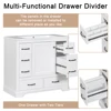 36" Bathroom Vanity Without Sink, Cabinet Base Only, Six Drawers, Multi-Functional Drawer Divider, Adjustable Shelf, White 6