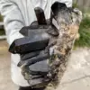 Natural Black Smoke Quartz Crystal Clusters, Quartz Original Mineral Sample Recovery Gems, Home Office Degaussing Clusters 2