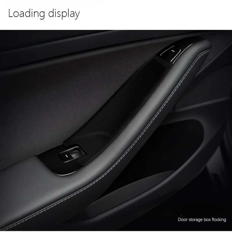 For Tesla Model 3/3 Highland Y/Y Juniper Car Side Door Handle Storage Box ABS/Fl