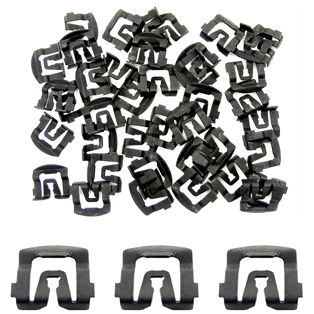 

High Quality Car Windshield Clips Trim Molding Clips Car Interior 40PCS Auto Parts Black Car Clips Fasteners Stainless Steel