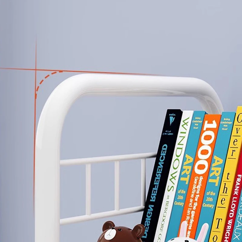 Movable Bookshelf Floor Shelf Picture Book Shelf Simple Children's Bookcase Iron Multi-layer Storage Rack Home Furniture WKBS