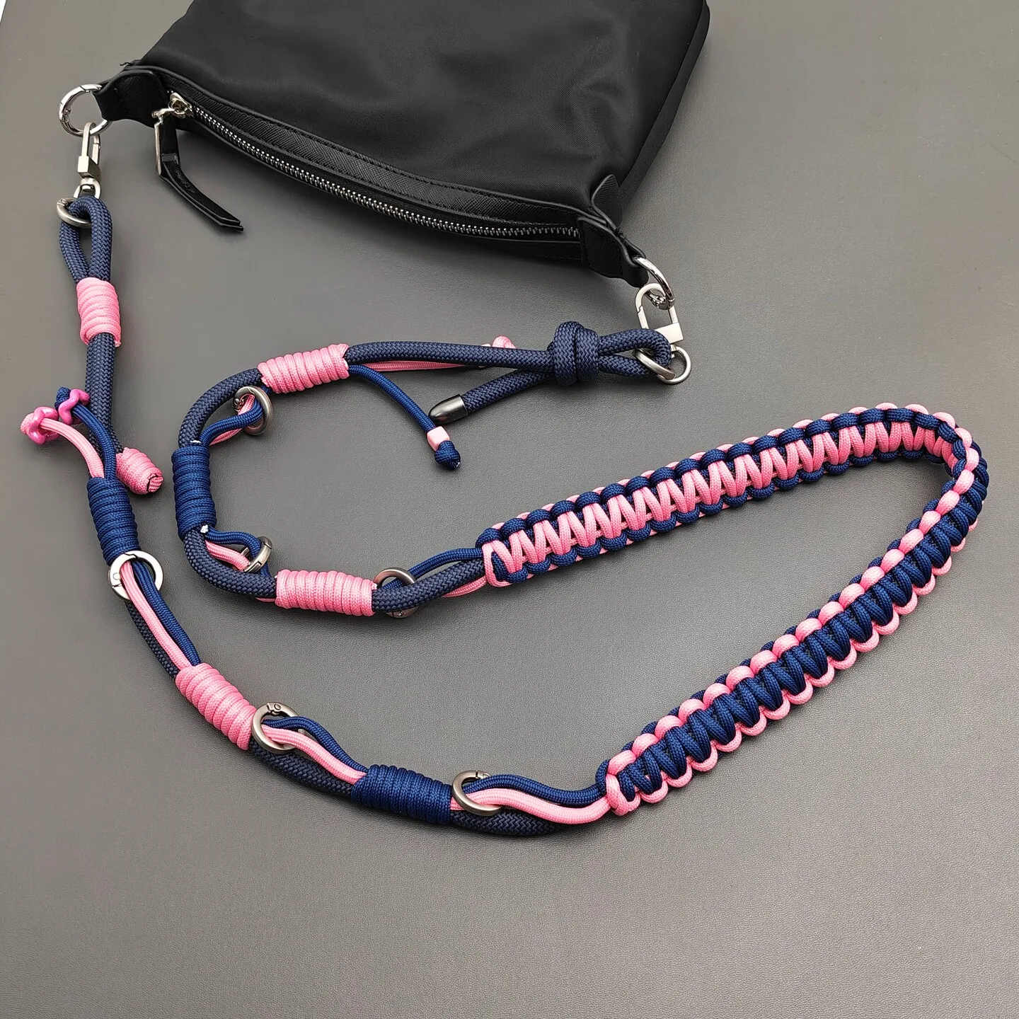 Colorful Paracord DIY Hand-Braided Adjustable Replacement Bag Strap Outdoor Anti-lost Camera Phone Lanyard Crossbody Strap