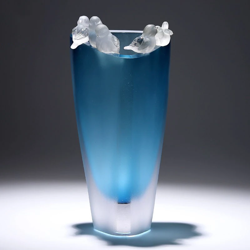 

Роскошная пятикристаллическая фигурка птиц, Настольная Ваза, цветная глазурованная 3D милая подставка для цветов, домашний декор, украшения, Премиум ремесла