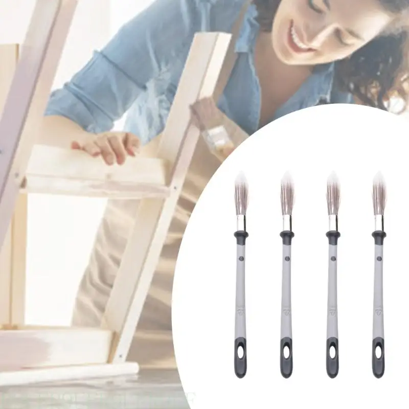 R9UF 4 Pieces Trim Paint Brushes Accessory for Detailed Work on Wall and Furniture